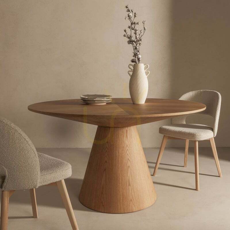 View KORELLA Dining Table, 137 cm, round, natural oak veneer, Nova Nook KORELLA Dining Table, 137 cm, round, natural oak veneer, Nova Nook
