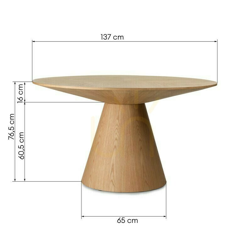 Show KORELLA Dining Table, 137 cm, round, natural oak veneer, Nova Nook KORELLA Dining Table, 137 cm, round, natural oak veneer, Nova Nook