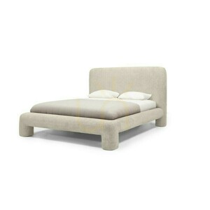 ROLLAND Upholstered Bed, 160 x 200 cm, with frame, rounded corners, light gray Nova Nook 4 ROLLAND Upholstered Bed, 160 x 200 cm, with frame, rounded corners, light gray Nova Nook small 4
