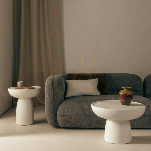 Check LORENSI 60 cm Coffee Table, Beige, Matte, Nova Nook