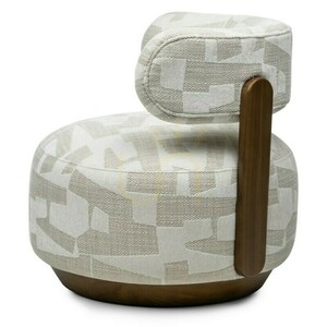 MARABELL Armchair, rounded shapes, beige-cream, Nova Nook walnut small 5