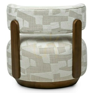 MARABELL Armchair, rounded shapes, beige-cream, Nova Nook walnut small 7