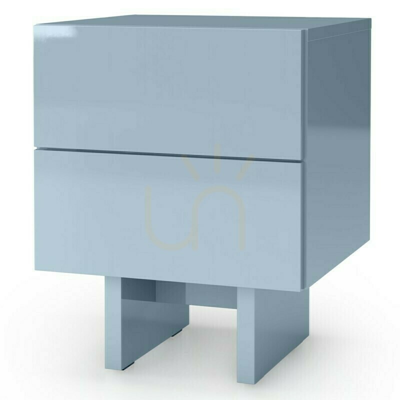 View GLAM Nightstand, in smoky blue, with a Nova Nook gloss finish GLAM Nightstand, in smoky blue, with a Nova Nook gloss finish