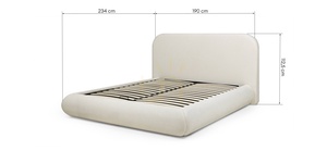 LUMIN Upholstered Bed, 160 x 200 cm, with frame and storage, rounded corners, light beige Nova Nook 9 LUMIN Upholstered Bed, 160 x 200 cm, with frame and storage, rounded corners, light beige Nova Nook small 9