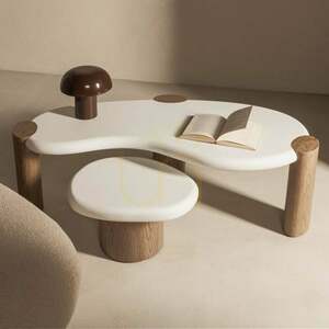 OBUO 125 cm Coffee Table, White/Walnut, Nova Nook 1 OBUO 125 cm Coffee Table, White/Walnut, Nova Nook small 1