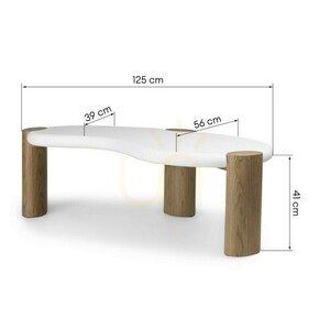 OBUO 125 cm Coffee Table, White/Walnut, Nova Nook 2 OBUO 125 cm Coffee Table, White/Walnut, Nova Nook small 2