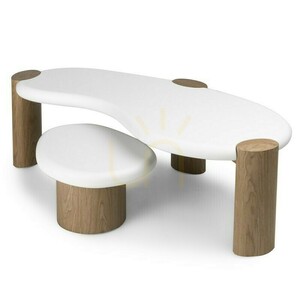 OBUO 125 cm Coffee Table, White/Walnut, Nova Nook 5 OBUO 125 cm Coffee Table, White/Walnut, Nova Nook small 5