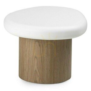OBUO Side Table, 50 cm, White/Walnut, Nova Nook small 2