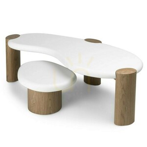 OBUO Side Table, 50 cm, White/Walnut, Nova Nook small 4