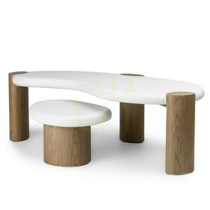 OBUO Side Table, 50 cm, White/Walnut, Nova Nook small 7