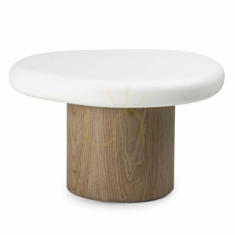 OBUO Side Table, 50 cm, White/Walnut, Nova Nook