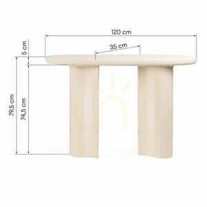 PUREL 120 cm Desk/Console, Light Beige, Glossy, Nova Nook small 4