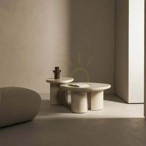 PUREL 80 cm Coffee Table, Light Beige, Glossy, Nova Nook small 2
