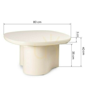 PUREL 80 cm Coffee Table, Light Beige, Glossy, Nova Nook small 3