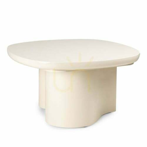 Check PUREL 80 cm Coffee Table, Light Beige, Glossy, Nova Nook