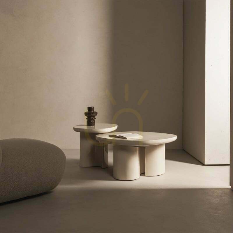 View PUREL 50 cm Side Table, Light Beige, Glossy, Nova Nook PUREL 50 cm Side Table, Light Beige, Glossy, Nova Nook