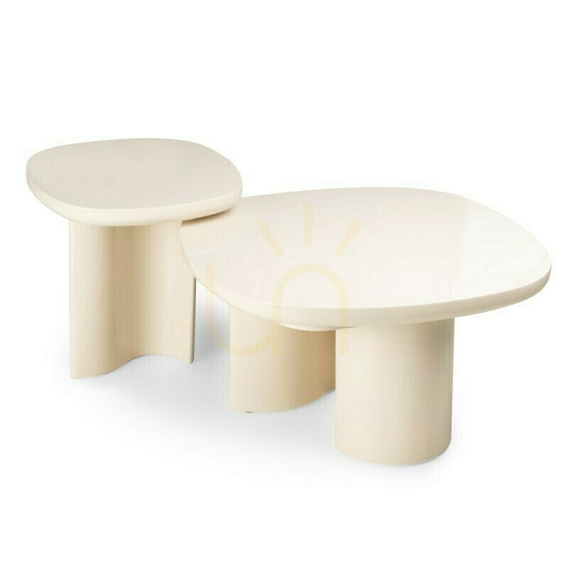 Preview PUREL 50 cm Side Table, Light Beige, Glossy, Nova Nook PUREL 50 cm Side Table, Light Beige, Glossy, Nova Nook