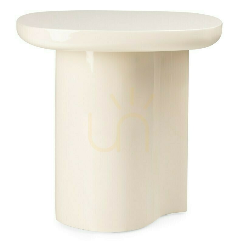Show PUREL 50 cm Side Table, Light Beige, Glossy, Nova Nook PUREL 50 cm Side Table, Light Beige, Glossy, Nova Nook