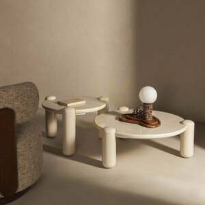 NORREL Coffee Table, 86 cm, Light Beige/Marble, Glossy Nova Nook 1 NORREL Coffee Table, 86 cm, Light Beige/Marble, Glossy Nova Nook small 1
