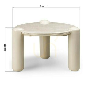 NORREL Coffee Table, 66 cm, Light Beige/Marble, Glossy Nova Nook small 2