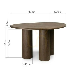 VISPI Table, 140 cm, Dark Walnut, Nova Nook small 6