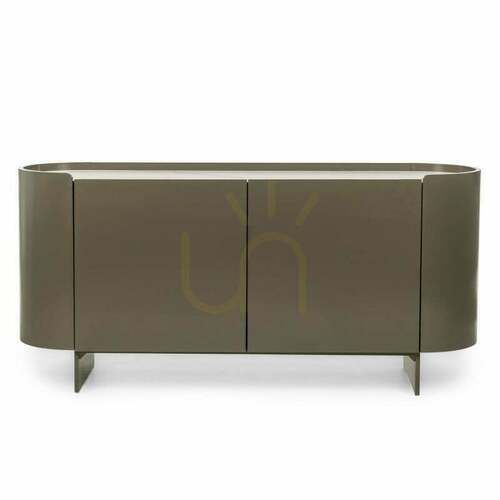 Check NARN Oval Chest of Drawers, Green-Gray, Sintered, Glossy Nova Nook