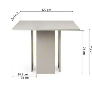 ASPER 100 cm Dining Table, Square, Cashmere Color by Nova Nook 4 ASPER 100 cm Dining Table, Square, Cashmere Color by Nova Nook small 4