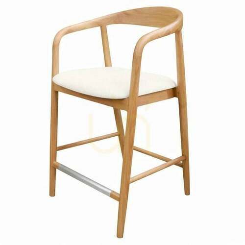 Check UDVIKA STOOL 2.0 – a wooden stool with rounded shapes, natural/cream color by Nova Nook
