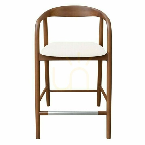 Check UDVIKA STOOL 2.0 – a wooden stool with rounded shapes, walnut/cream Nova Nook