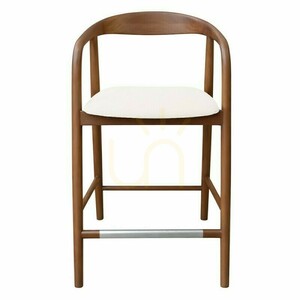 UDVIKA STOOL 2.0 – a wooden stool with rounded shapes, walnut/cream Nova Nook small 1