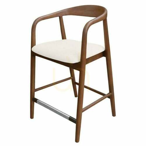 Check UDVIKA STOOL 2.0 – a wooden stool with rounded shapes, walnut/cream Nova Nook