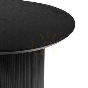 RIZIO 180 cm Dining Table, Black, with Grooves by Nova Nook small 6