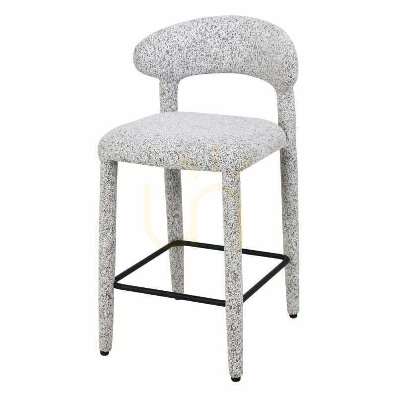 Set of 2 IROKI upholstered stools, beige-gray melange Nova Nook