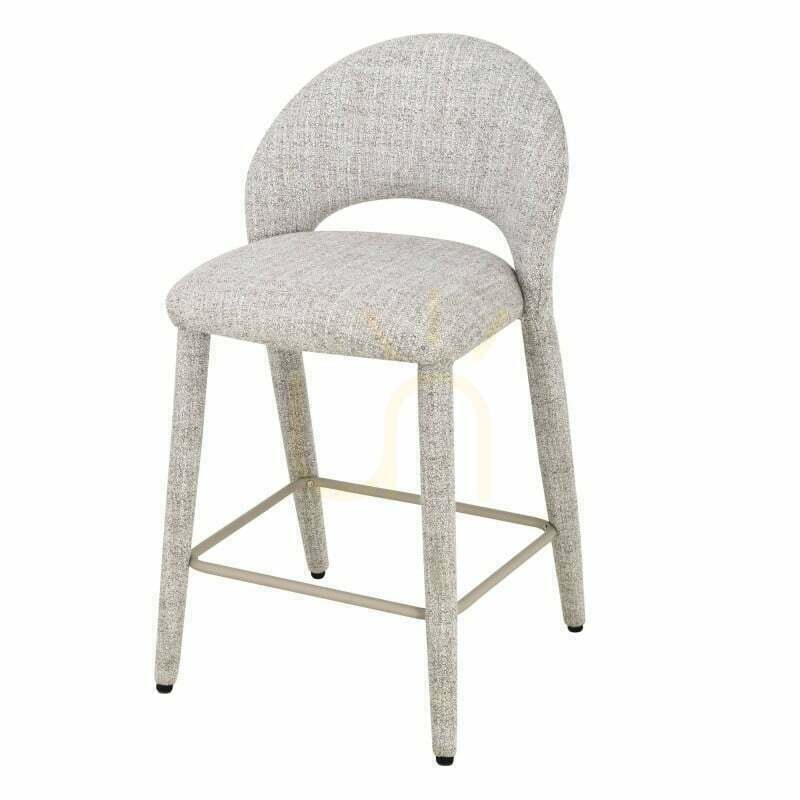 Set of 2 LLAT bar stools in cream-brown Nova Nook
