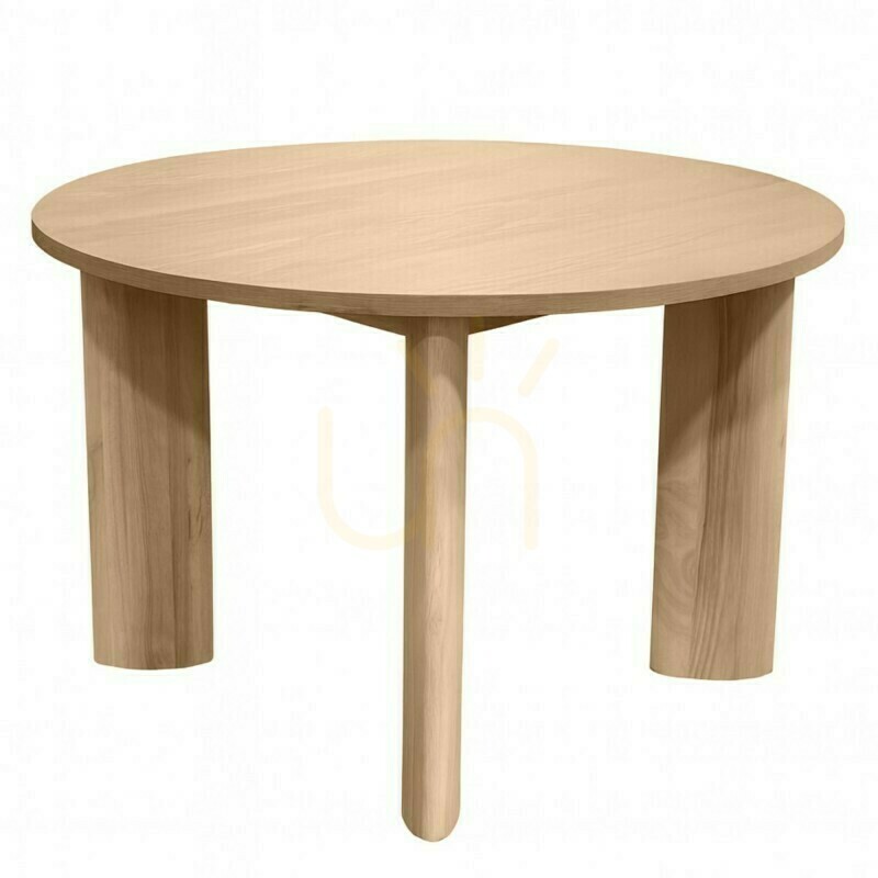 INDO 120 cm Round Dining Table, Cream and White, by Nova Nook