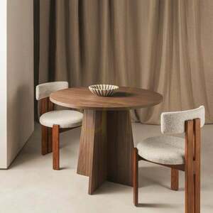 ERLOM 100 cm Round Dining Table, Lincoln Nova Nook Walnut 1 ERLOM 100 cm Round Dining Table, Lincoln Nova Nook Walnut small 1