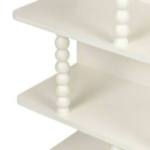 PERLEN Tall Shelf, white, with Nova Nook spherical brackets small 4