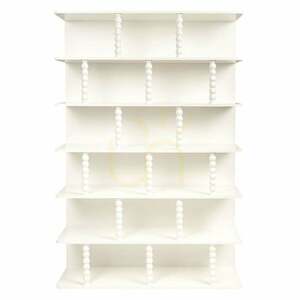PERLEN Tall Shelf, white, with Nova Nook spherical brackets small 0