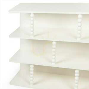 Nova Nook PERLEN low shelving unit, white, 160 cm, with ball-shaped supports small 3