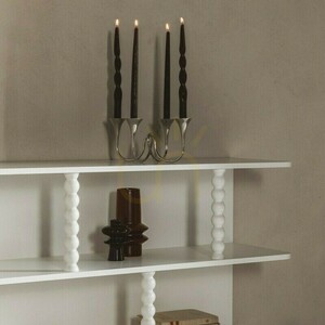 Nova Nook PERLEN low shelving unit, white, 160 cm, with ball-shaped supports small 4