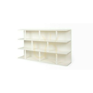 Nova Nook PERLEN low shelving unit, white, 160 cm, with ball-shaped supports small 5