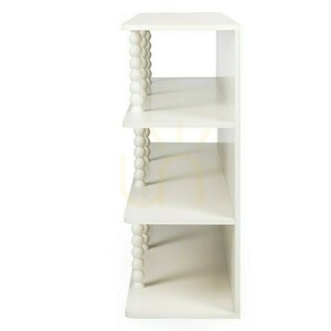 Nova Nook PERLEN low shelving unit, white, 160 cm, with ball-shaped supports small 6