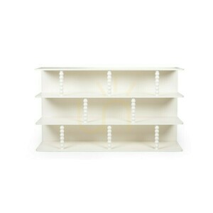 Nova Nook PERLEN low shelving unit, white, 160 cm, with ball-shaped supports small 0