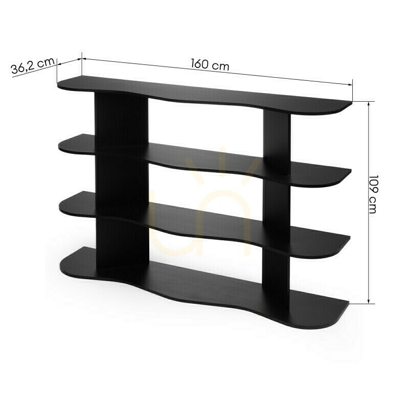 Preview RHIO Low Shelf, Black, Wavy Nova Nook RHIO Low Shelf, Black, Wavy Nova Nook