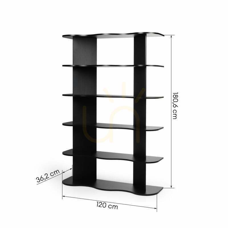 Preview RHIO Tall Shelf, Black, Wavy Nova Nook RHIO Tall Shelf, Black, Wavy Nova Nook