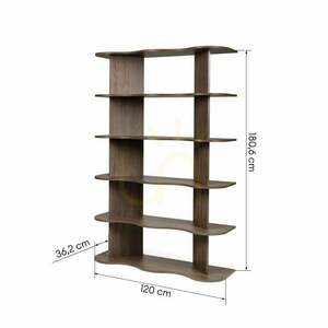 RHIO Nova Nook wall-mounted shelving unit 6 wavy shelves Villa walnut 120x36x181 cm small 2