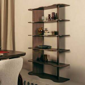 RHIO Nova Nook wall-mounted shelving unit 6 wavy shelves Villa walnut 120x36x181 cm small 3
