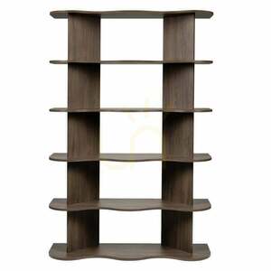 RHIO Nova Nook wall-mounted shelving unit 6 wavy shelves Villa walnut 120x36x181 cm small 0