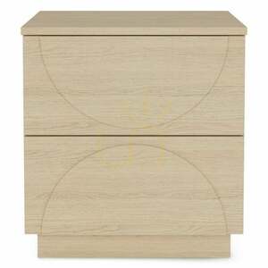 Nova Nook LOONA Nightstand, Vicenza Oak, 2 Push-to-open Drawers, Arched Fronts, 46 × 40 × 49.5 cm small 2