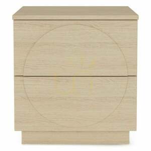 Nova Nook LOONA Nightstand, Vicenza Oak, 2 Push-to-open Drawers, Arched Fronts, 46 × 40 × 49.5 cm small 0